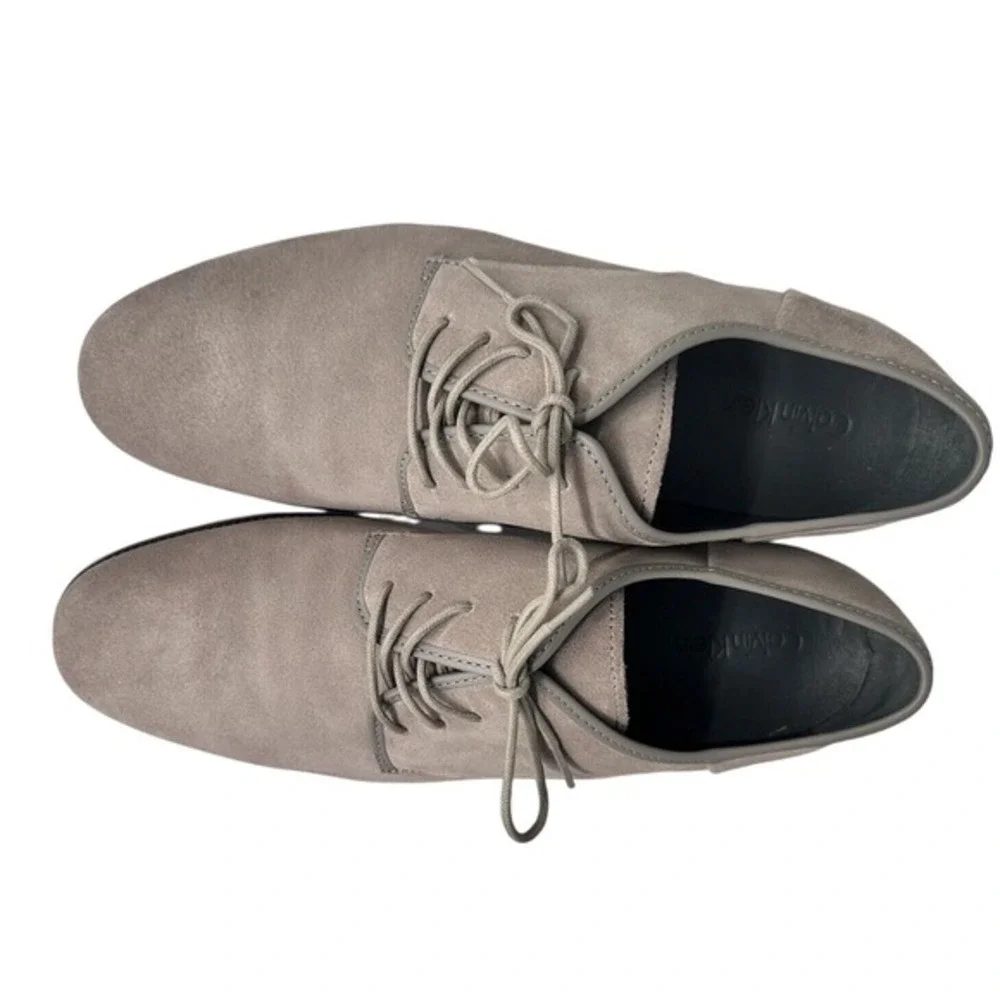 Calvin Klein Brodie‎ Grey Suede Lace Up Oxford Dress Shoes 13M Preppy 06-04